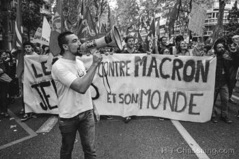 France – Luttes sociales dans la rue contre Macron